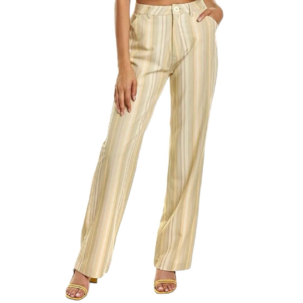 DANIELLE BERNSTEIN Jade Trouser Striped Wide-Leg Pants